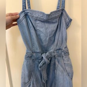 Free People Denim Overalls Jumpsuit